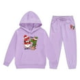 thumbnail image 4 of YAYUBA 67 Girls 2 Piece Outfits Tracksuit Christmas Graphic Drop Shoulder Hoodie Sweatshirt and Sweatpants Joggers Set with Pockets, 4 of 4