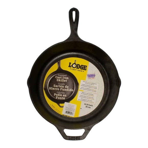 Sartén Lodge de Hierro Fundido Diseño Circular con Asa y Mango 26 cm