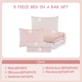 thumbnail image 2 of Amberspace gold foil Design 5-piece Bed in a Bag Comforter Set with Sheets,Pink/Bow Knot,Twin, 2 of 6