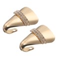 thumbnail image 1 of 2 Pcs Embouts de Tête de Chaussure en Métal avec Protecteur Pointu en Strass pour Réparation de Chaussures (Or), 1 of 6