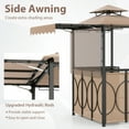 thumbnail image 5 of Gymax 3-Piece Outdoor BBQ Canopy w/ Bar Table & 2 Foldable Bar Chairs Set for Patio Coffee, 5 of 10