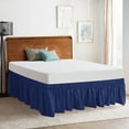 thumbnail image 3 of Subrtex Bed Skirt Wrap-Around Dust Ruffle Elastic 16 Inch Bed Cover, Queen, Navy, 3 of 8