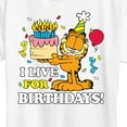 thumbnail image 3 of Garfield - I Live For Birthday's - Women's Short Sleeve Graphic T-Shirt, 3 of 5