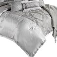 thumbnail image 2 of 12 Piece King Polyester Comforter Set with Medallion Print, Platinum Gray- Saltoro Sherpi, 2 of 2