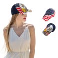 thumbnail image 1 of PAQUETE DE 2 gorras con bandera estadounidense para hombres y mujeres, bandera patriótica bordada, camión, 1 of 5