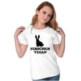 thumbnail image 3 of Ferocious Vegan Herbivore Bunny Womens Slim Fit Graphic Tee Brisco Brands S, 3 of 5