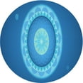 thumbnail image 1 of Ahgly Company Machine Washable Indoor Round Transitional Blue Area Rugs, 7' Round, 1 of 7
