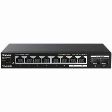Tenda 8-Port 2.5G Ethernet Switch With 2*10G SFP   Slots (tem2010x)