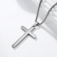 thumbnail image 3 of Cross Necklace for Men Stainless Steel Cross Pendant with 24" Box Chain, Religiou Gifts for Father Uncle Son Boyfriend, 3 of 7