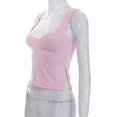 thumbnail image 4 of Chaleco sin mangas de verano Casual plisado Sling Crop Tops Ropa femenina (Rosa XS) FLhrweasw Para estrenar, 4 of 9