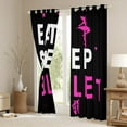 thumbnail image 3 of Feelyou Eat Sleep Ballet Curtains Pack of 2 (42x84 Each) for Girls, Princess Pink Ballet Shoes Curtains Blackout, Cartoon Sports Style Bedroom Curtains, Blackout Curtains Bedroom Decor, 3 of 6
