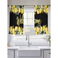 thumbnail image 5 of Yellow Lemons Sheer Curtains 54 Inch Length 2 Panels Set Window Treatments, Summer Fruits Leaves Botanical Black Rod Pocket Semi Curtains for Living Room/Bedroom/Kitchen Décor, 104"W x 54"L, 5 of 7