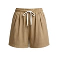 thumbnail image 3 of Women's Swim Board Shorts High Waisted Swimsuit Bottoms Tummy Control Swimming Trunks with Pockets Khaki, 3 of 4