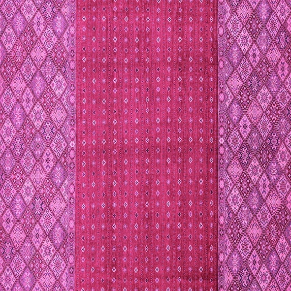 Ahgly Company Indoor Square Abstract Pink Modern Area Rugs, 5' Square