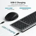 thumbnail image 3 of DK05 Bluetooth Keyboard and Mouse Combo - 2.4G Wireless Rechargeable Keyboard Mouse, Compact Design with Numeric Keypad, Multi-Device Connection, Comfortable Typing for PC/Laptop/Windows/Mac, 3 of 8