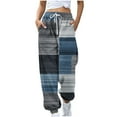 thumbnail image 2 of Roncen Women's Printed Jogger Pants - Drawstring Elastic Cuff Sweatpants with Pockets, Loose Fit Casual Lounge Pants for Streetwear & Gym, 2 of 5
