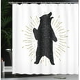 thumbnail image 4 of Ambesonne Bear Shower Curtain, Sketch Art Tribal, 69"Wx84"L, Charcoal Grey and Brown, 4 of 5