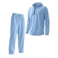 thumbnail image 4 of SOOMLON Matching Set Men Big and Tall Zip Long Sleeve Hoodie Shirt Elastic Waist Linen Pants Summer 2 Piece Outfits Sets, 4 of 6