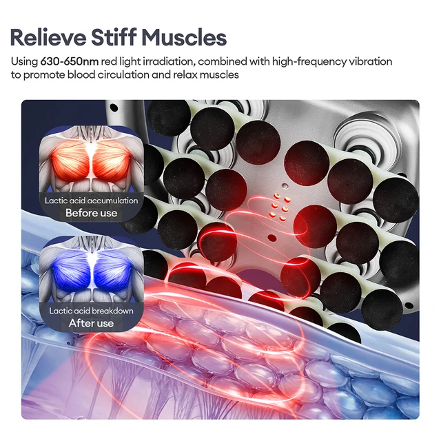 24-Head Fascia Gun 9 Modes High Frequency Vibration Body Massage Gun Back Neck Shoulder Waist Massager Muscle Masajeador