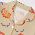 thumbnail image 5 of FYDUU Halloween Girls Pajamas Set Pumpkin Print Short Sleeve Top and Shorts Kids Sleepwear Holiday Pajama Sets for Girls Daily Loungewear 5-6 Years, 5 of 9