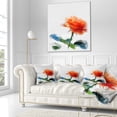 thumbnail image 3 of Designart Orange Rose Flower with Splashes - Floral Throw Pillow - 18x18, 3 of 5
