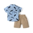 thumbnail image 2 of PatPat 2pcs Baby Boys Cactus Short Sleeve Summer Outfits Set,Lapel Button up T-Shirt Tops Elastic Waistband Shorts Set Toddler Clothes Set Beachwear,0-3T, 2 of 8