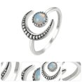 thumbnail image 2 of EeaseMX 1 anillo ajustable con apertura creativa de luna y sol, elegante anillo de piedra lunar, joyería, 2 of 7
