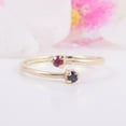 thumbnail image 3 of HeartsAndYou 0.2ct Natural Ruby Bypass Minimalist Dual Birthstone Ring 14k SOLID Yellow Gold, 3 of 9
