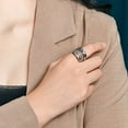 thumbnail image 5 of HIJONES Men Women's Woven Mesh Ring Vintage Personalized Stainless Steel Hip Hop Ring Band Finger Jewelry Gold Size 10, 5 of 6