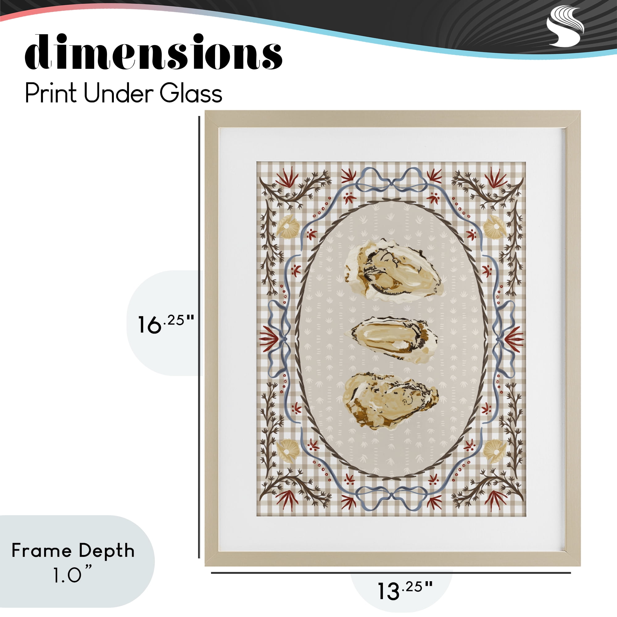 Stupell Industries Vintage Oyster Trio Birch Framed Print Under Glass, design by Vero Illustrates