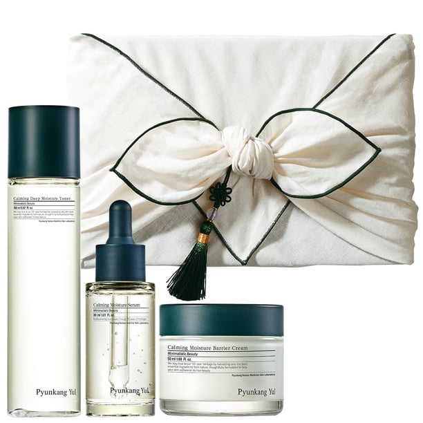 Set de regalo para el cuidado de la piel Pyunkang Yul PKY Calming con envoltorio de regalo