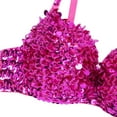 thumbnail image 6 of LiiYii Women's Sparkly Sequins Bra Top Rave Dance Belly Dancing Crop Tops Push Up Corset Bra Party Rose 34/75, 6 of 6