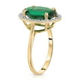 thumbnail image 4 of Galaxy Gold 4.68 Carat Total Weight 14K Solid Yellow Gold Emerald with Natural Diamonds Halo Ring Brilliant Oval Shape Cut Round Diamonds Anniversary Engagement Ring (9.5), 4 of 4