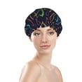 thumbnail image 3 of Easygdp Colored Hearts Shower Caps for Women, Double Waterproof Layers Shower Cap, Quick Drying Bath Hair Cap Reusable, 3 of 9