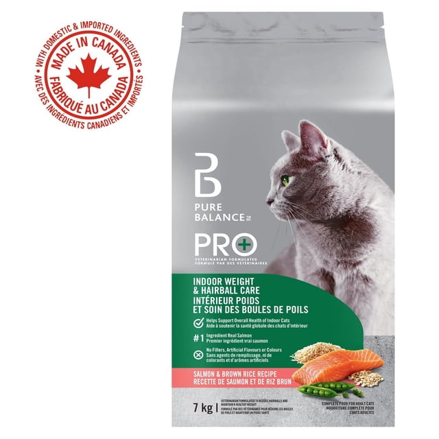 Pure Balance Pro+ Indoor Weight & Hairball Care With Salmon & Brown Rice Dry Cat Food