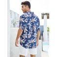 thumbnail image 6 of Wespornow Mens Hawaiian Shirts Short Sleeve Floral Tropical Beach Casual Button Down Shirts Navy M, 6 of 7
