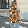 thumbnail image 6 of HAPIMO Women' Plus Size Casual Loose Flower Print Tops Summer Tops for Women Elegant Pleated Blouses Flowy Fashion Clothes Round Neck Tees Dressy Tunic Multicolor M, 6 of 6