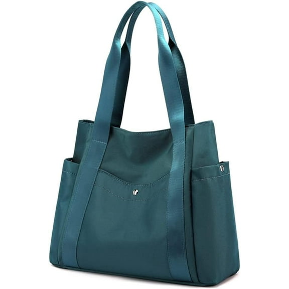 Women Tote Shoulder Handbag Water resistant Nylon Hobo Purse Multi Pocket Top Handle Shopper Shoulder Bag