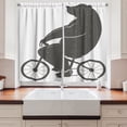 thumbnail image 2 of Ambesonne Modern Kitchen Curtains, Bike Humor Hipster Bear, 55"x30", Grey, 2 of 3