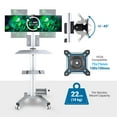 thumbnail image 2 of Yescom Mobile Computer Cart PC Stand Desk Workstation Dual Monitor Mount on Wheels Adjustable Hospital, 2 of 12