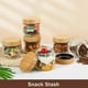 thumbnail image 5 of Tarro grande de vidrio con tapa de madera, juego de 2 piezas para organizar la despensa, cierre hermético para mantener frescos los granos, la avena, la pasta y el té, ideal para la encimera, 5 of 7