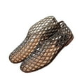 thumbnail image 5 of Bmawag Jelly Flat Sandals for Women Lightweight Round Toe Slip-On Hollow Breathable Jelly Mesh Flats Black 10, 5 of 8