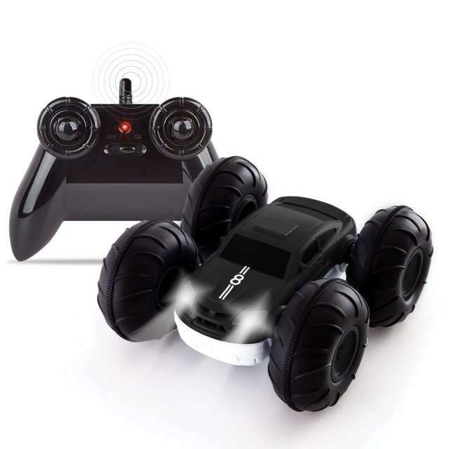 Sharper Image Flip Stunt Rally LED RC Car, neumáticos de camión monstruo de gran tamaño, coche de carreras reversible, oruga interior al aire libre, trucos y acrobacias todoterreno de alta velocidad,