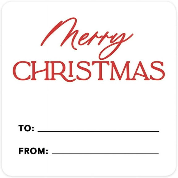 2" Square Christmas To From Stickers For Gifts, Red Merry Christmas Labels For Gifts, Gift Tag Stickers, Christmas Tags Stickers, 40-Pack