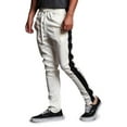 thumbnail image 4 of G-Style USA Men's Hip Hop Slim Fit Track Pants - Athletic Jogger Side Striped - Off-White/Black - 5X-Large, 4 of 5