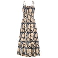 thumbnail image 1 of Vestido largo GRACE KARIN, verano, sin mangas, cintura fruncida, azul marino, S, 1 of 6