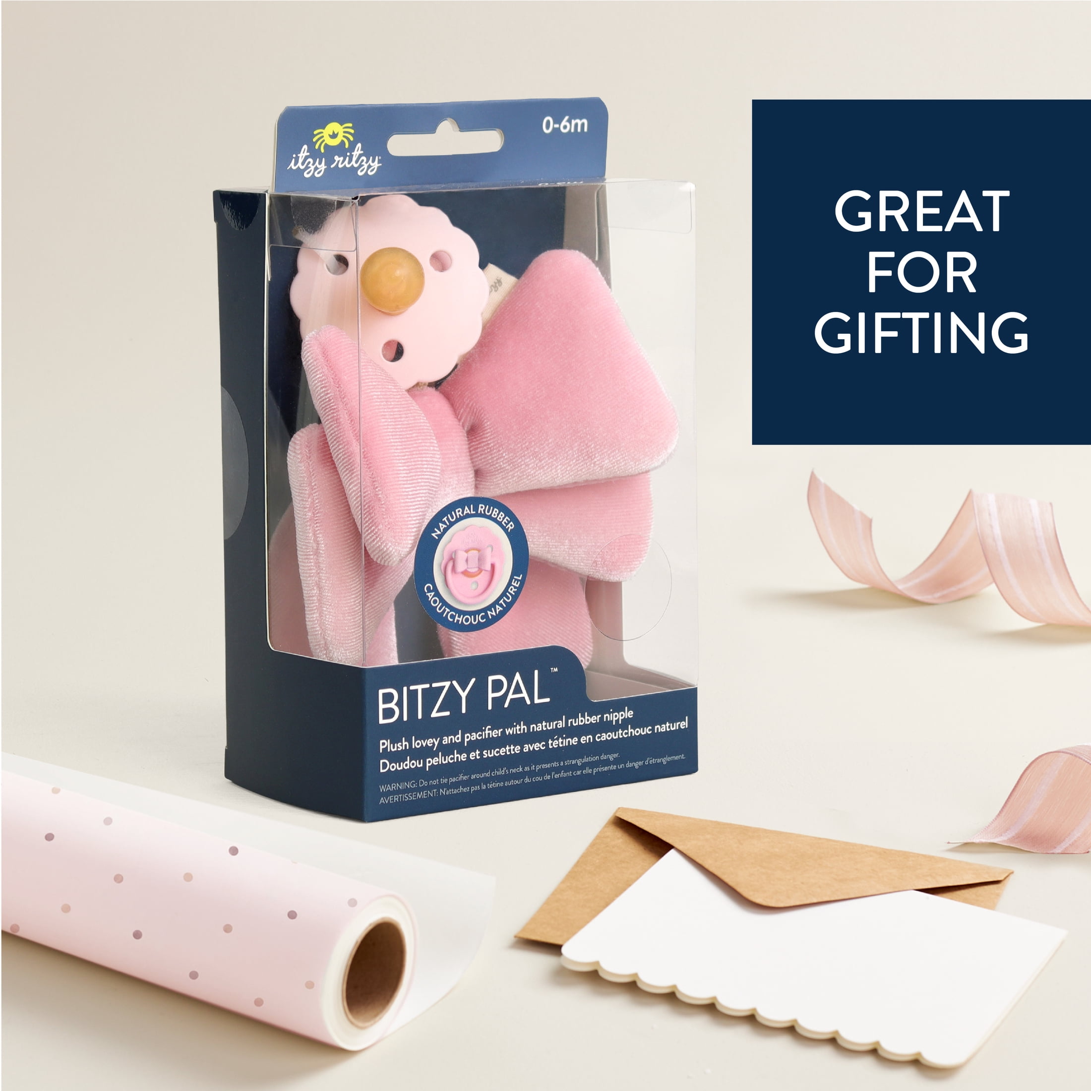 Itzy Ritzy Bitzy Pal™ Bow with Natural Rubber Pacifier 0m