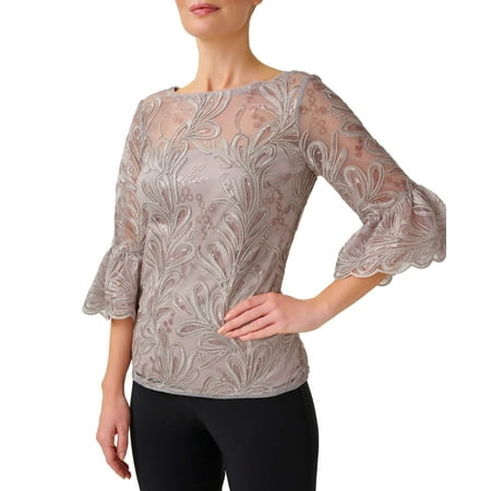 Adrianna Papell Soutache Embroidery Top