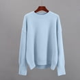 thumbnail image 4 of FAIWAD Women's Knit Ribbed Sweater Round Neck Drop Shoulder Casual Loose Pullover Sweater, 4 of 4