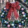 thumbnail image 4 of Christmas Bow Decor Red Plaid Wreath Bows Banister Bow Christmas Tree Topper Bow Front Door Wreath, 4 of 6